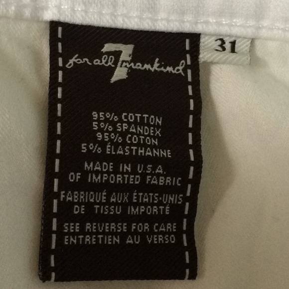 7 For All Mankind White Denim Jeans-NEW - Picture 4 of 4